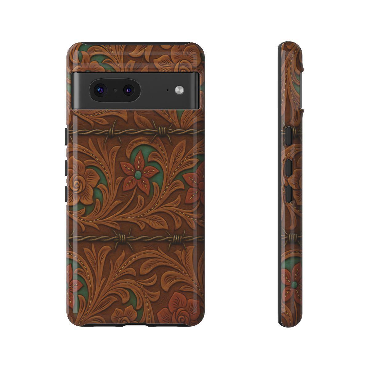 Faux Tooled Flowers + Barbed Wire Tough Case