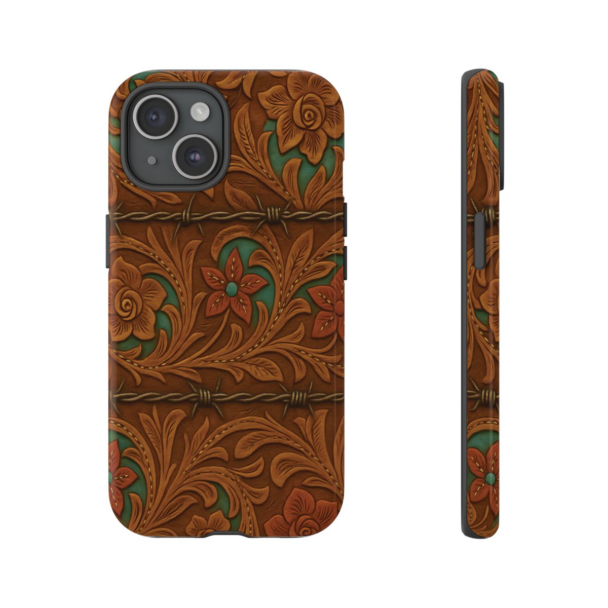 Faux Tooled Flowers + Barbed Wire Tough Case