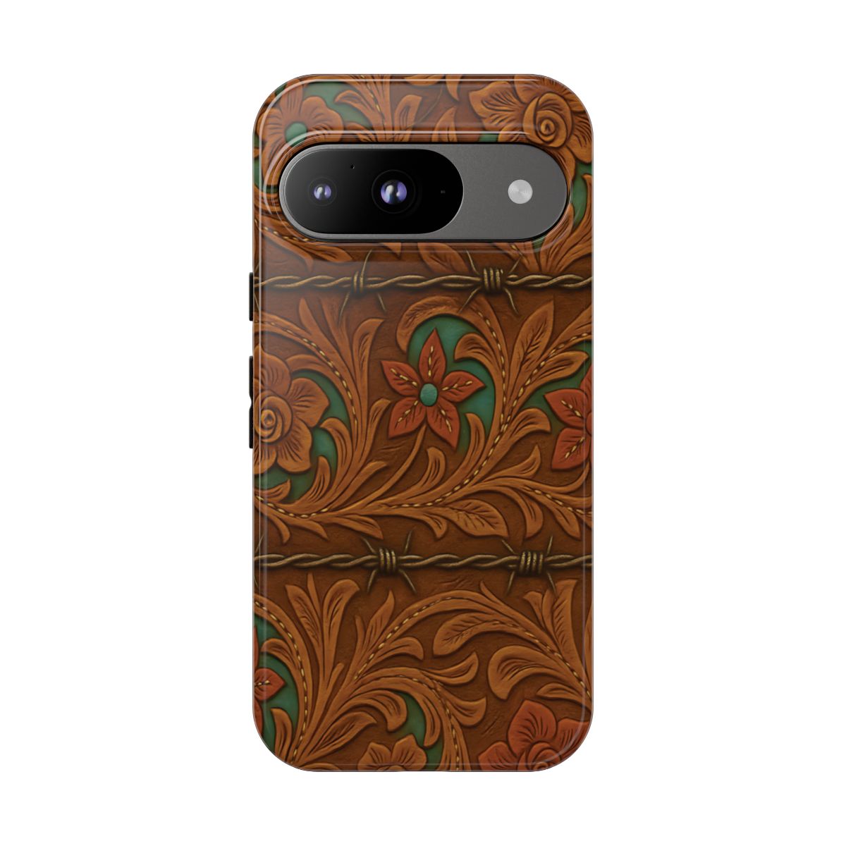 Faux Tooled Flowers + Barbed Wire Tough Case