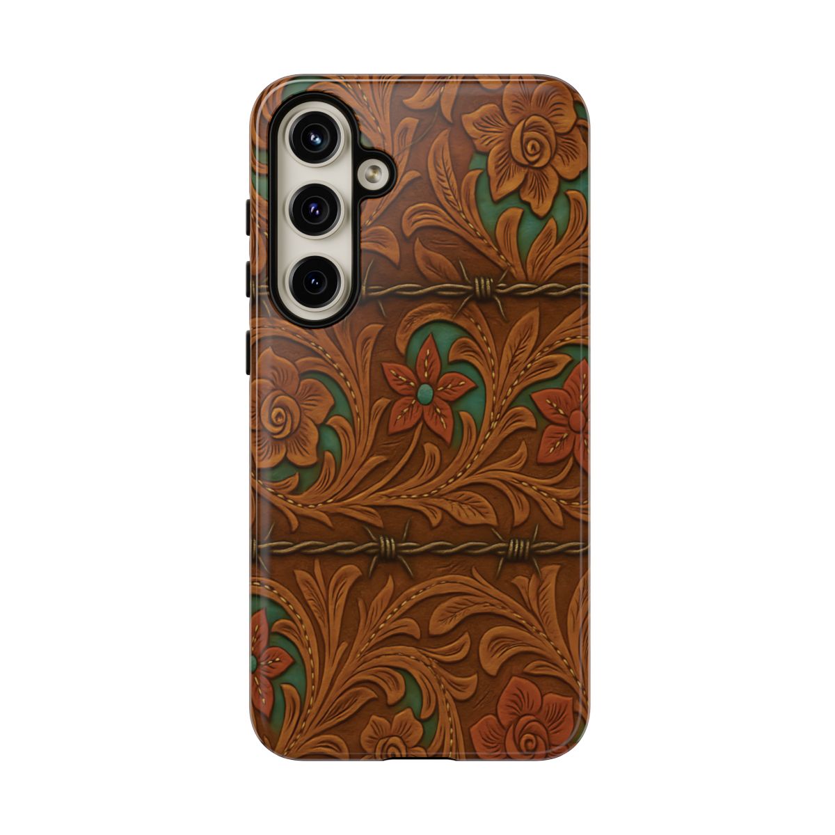 Faux Tooled Flowers + Barbed Wire Tough Case
