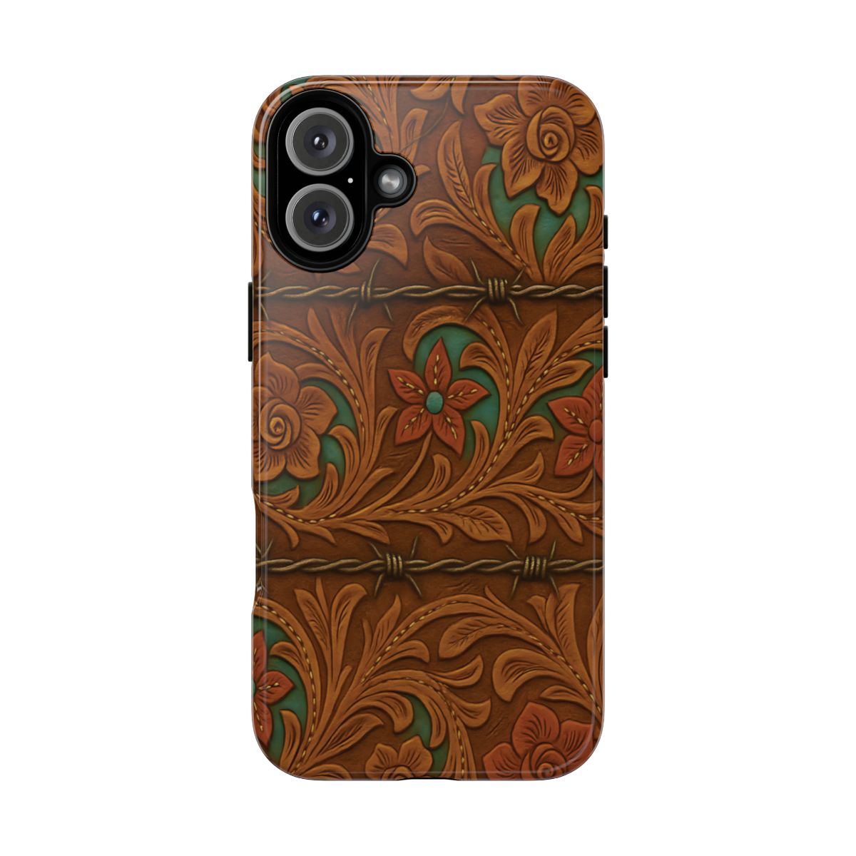 Faux Tooled Flowers + Barbed Wire Tough Case