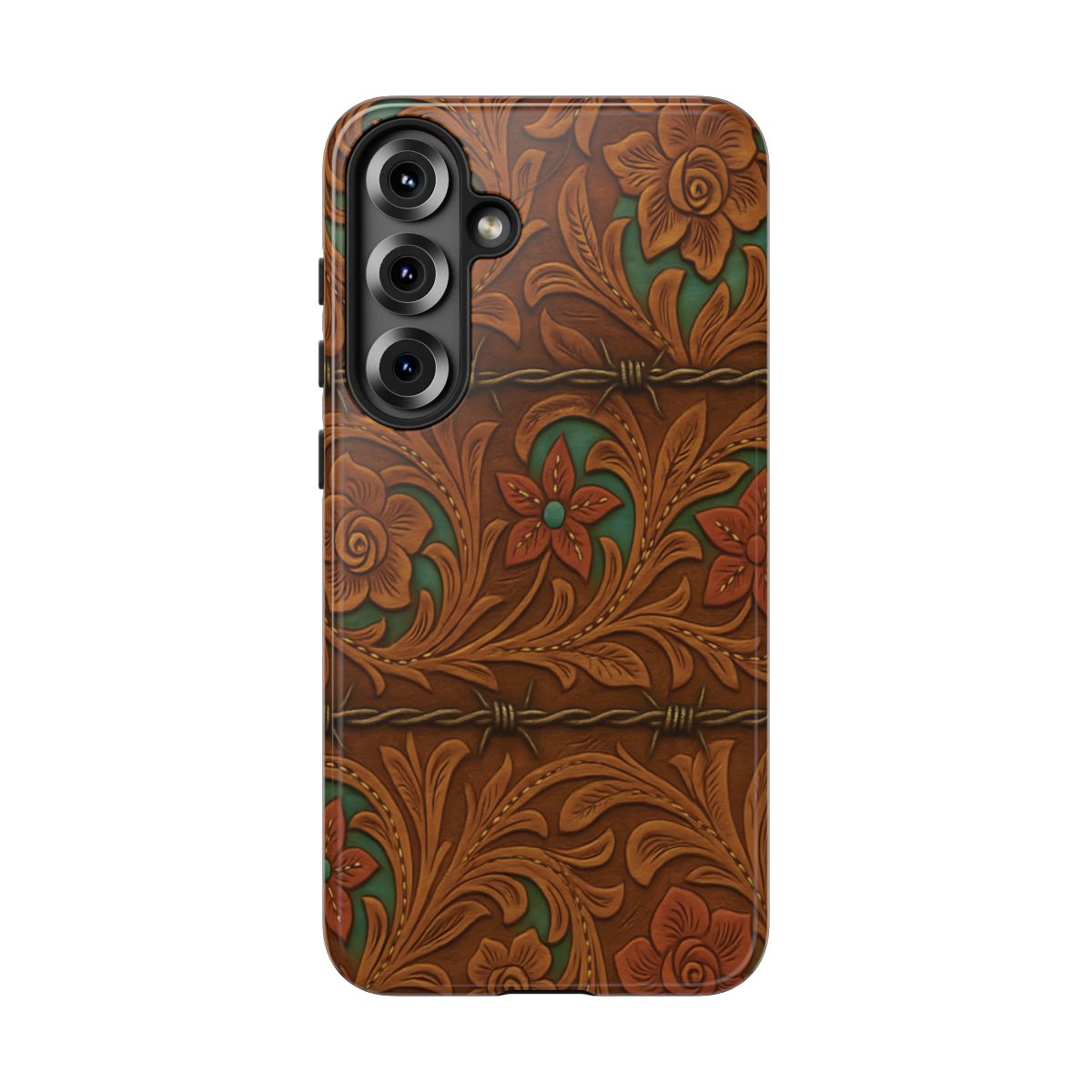 Faux Tooled Flowers + Barbed Wire Tough Case