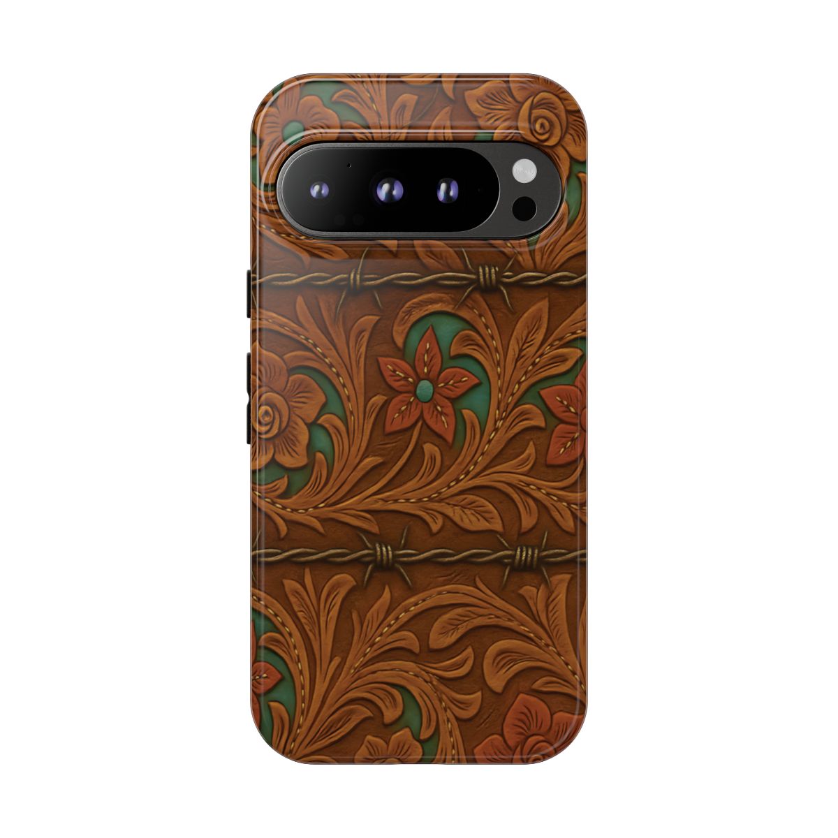 Faux Tooled Flowers + Barbed Wire Tough Case