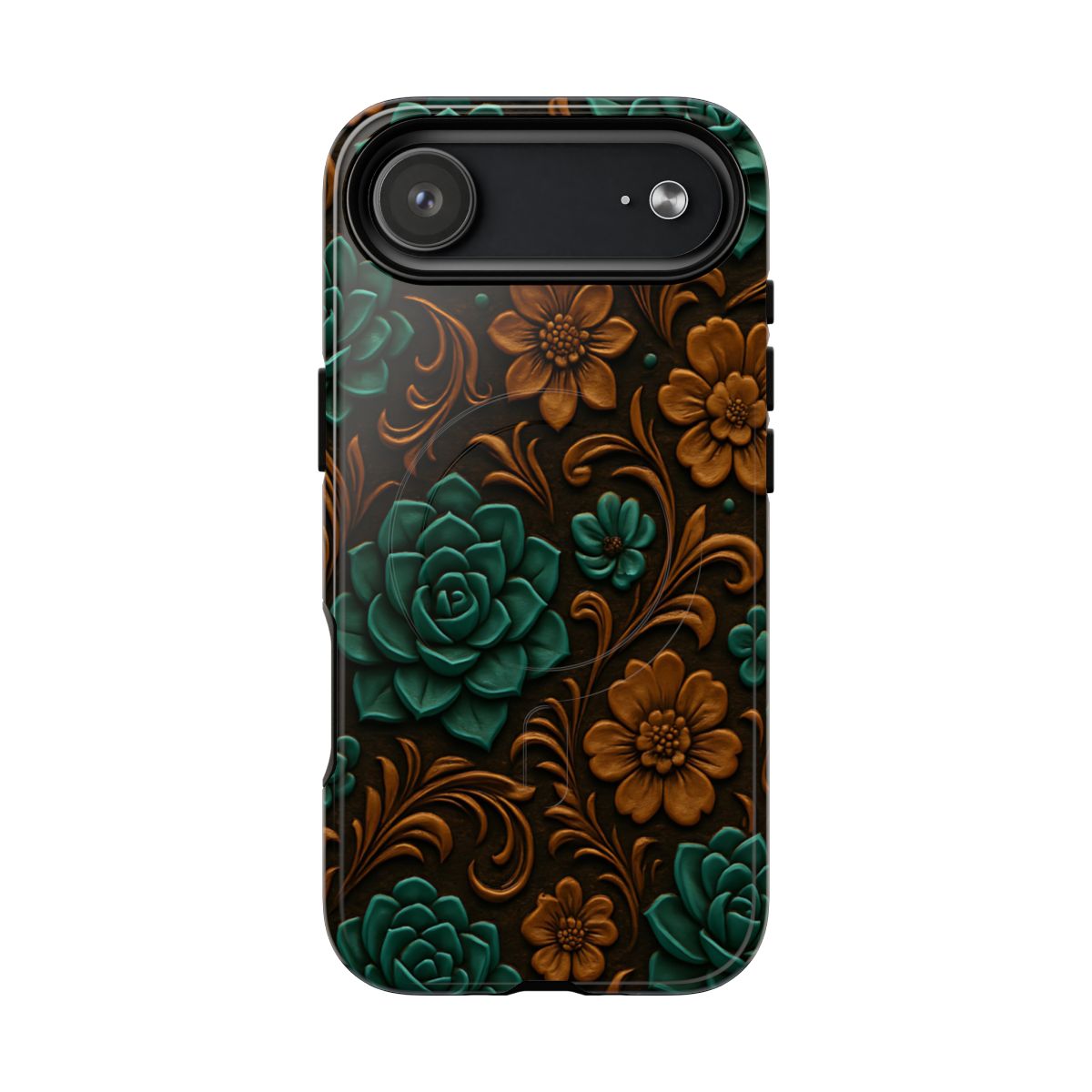 Faux Tooled Succulents Magnetic Case