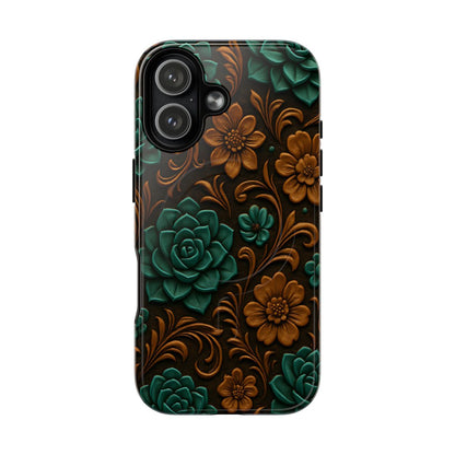 Faux Tooled Succulents Magnetic Case