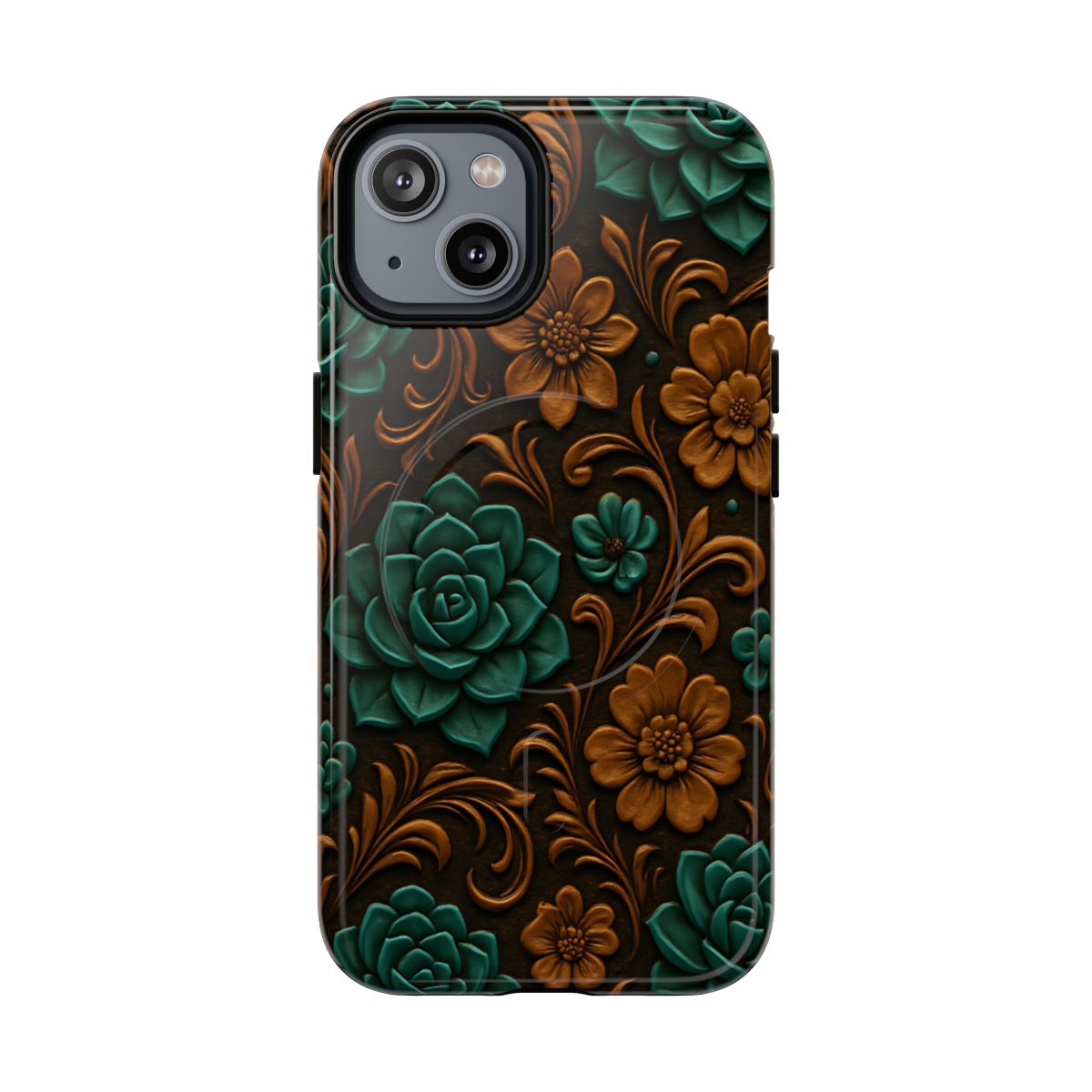 Faux Tooled Succulents Magnetic Case