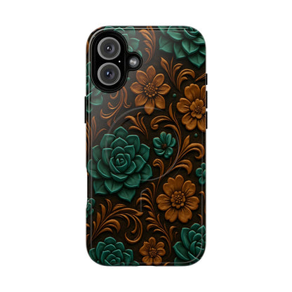 Faux Tooled Succulents Magnetic Case