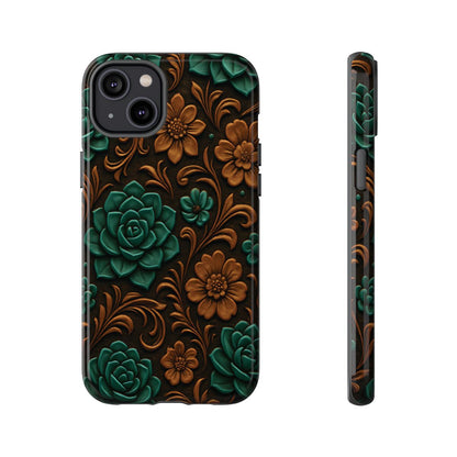 Faux Tooled Succulents Tough Case