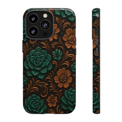 Faux Tooled Succulents Tough Case