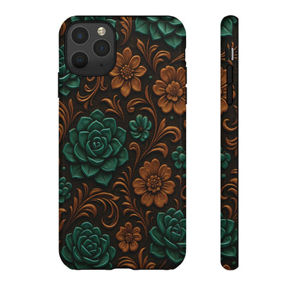 Faux Tooled Succulents Tough Case