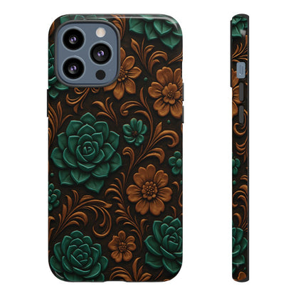 Faux Tooled Succulents Tough Case