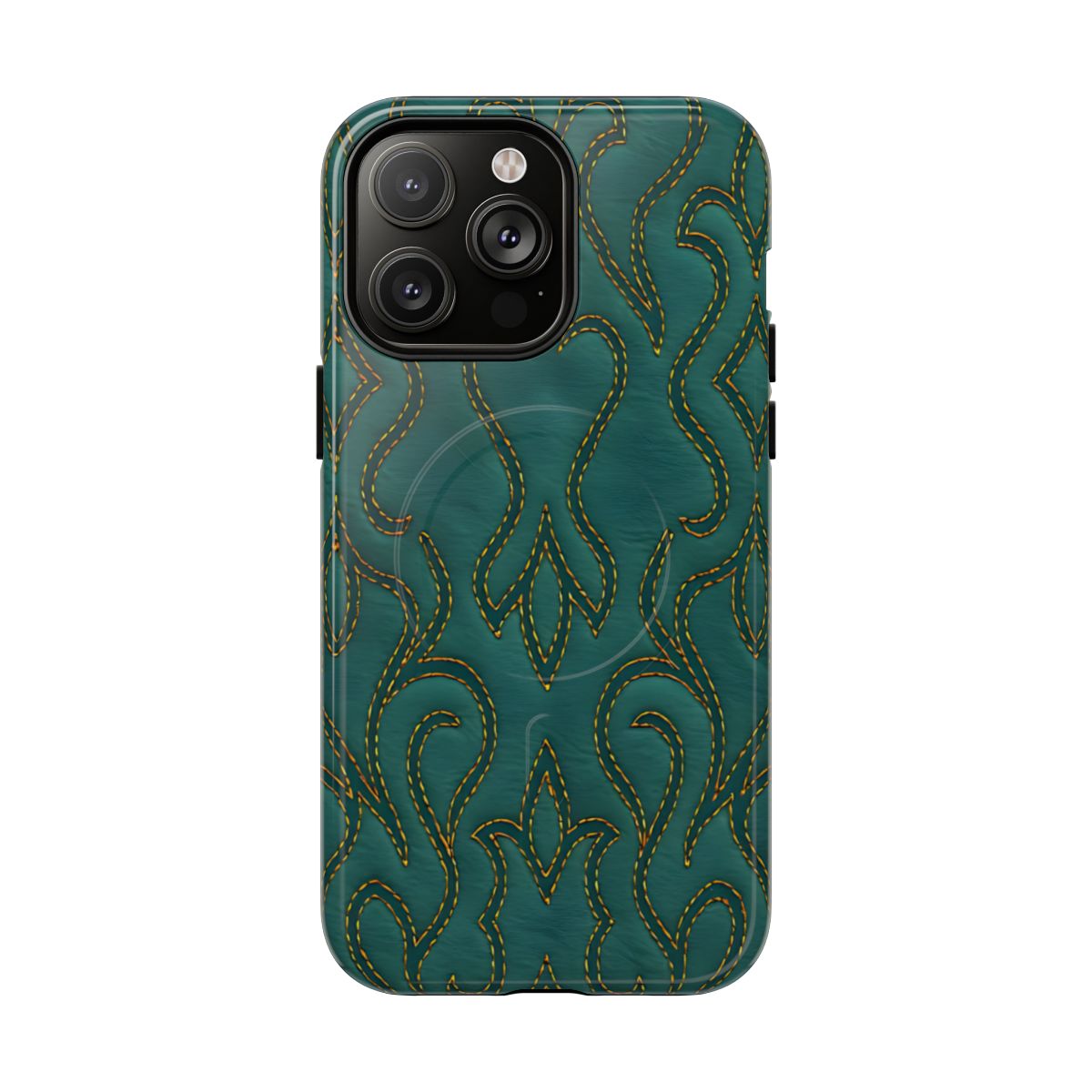 Faux Tooled Teal Stitch Magnetic Case
