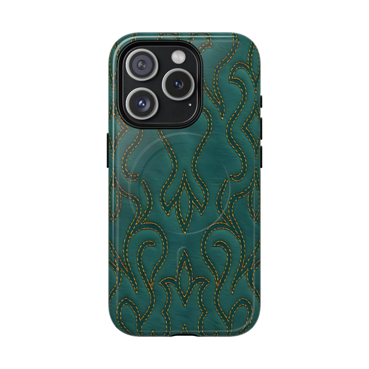 Faux Tooled Teal Stitch Magnetic Case