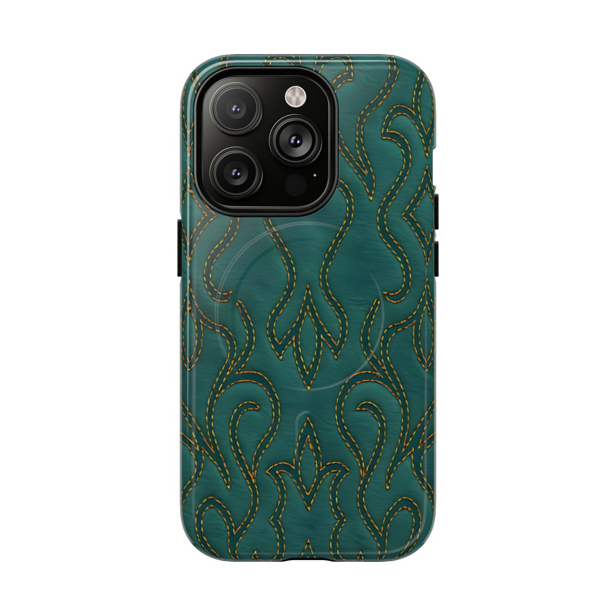 Faux Tooled Teal Stitch Magnetic Case