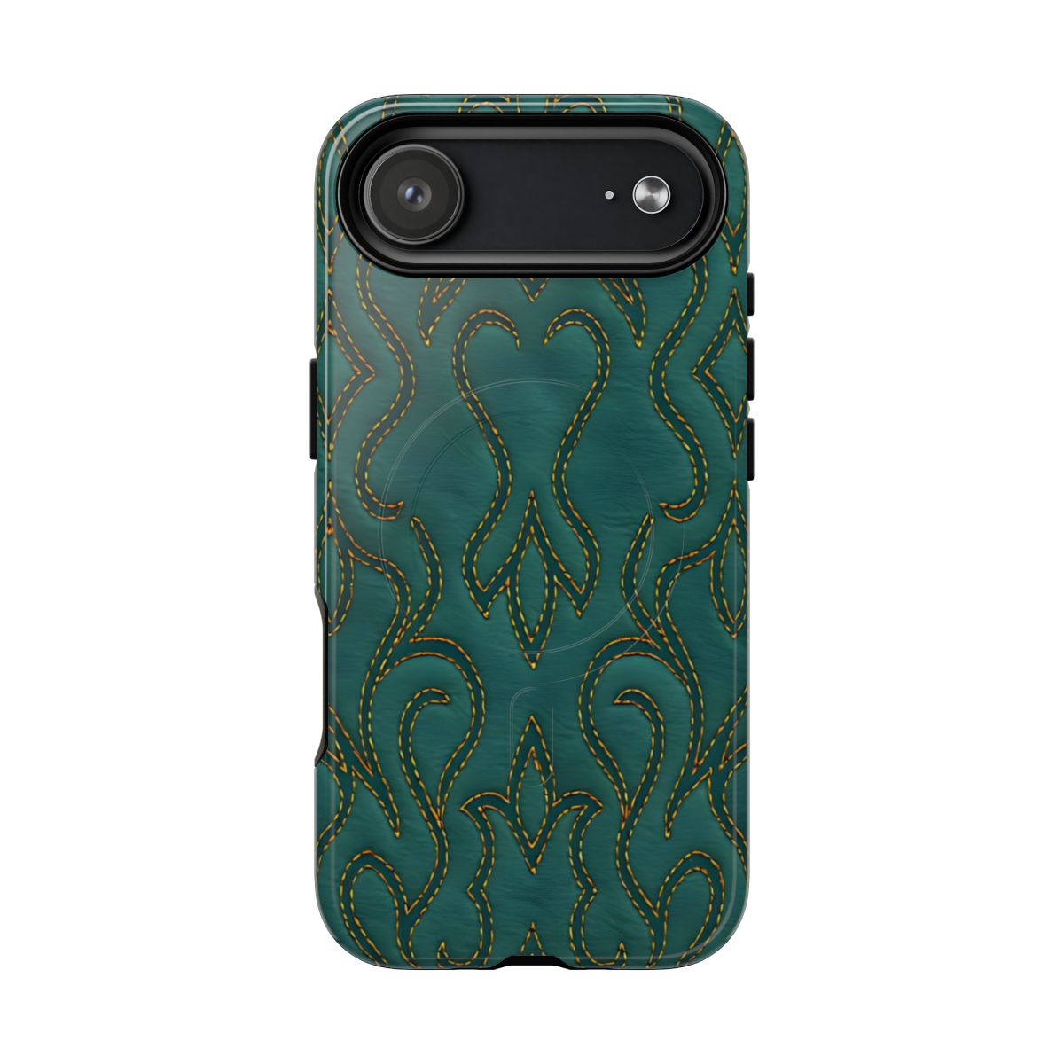 Faux Tooled Teal Stitch Magnetic Case