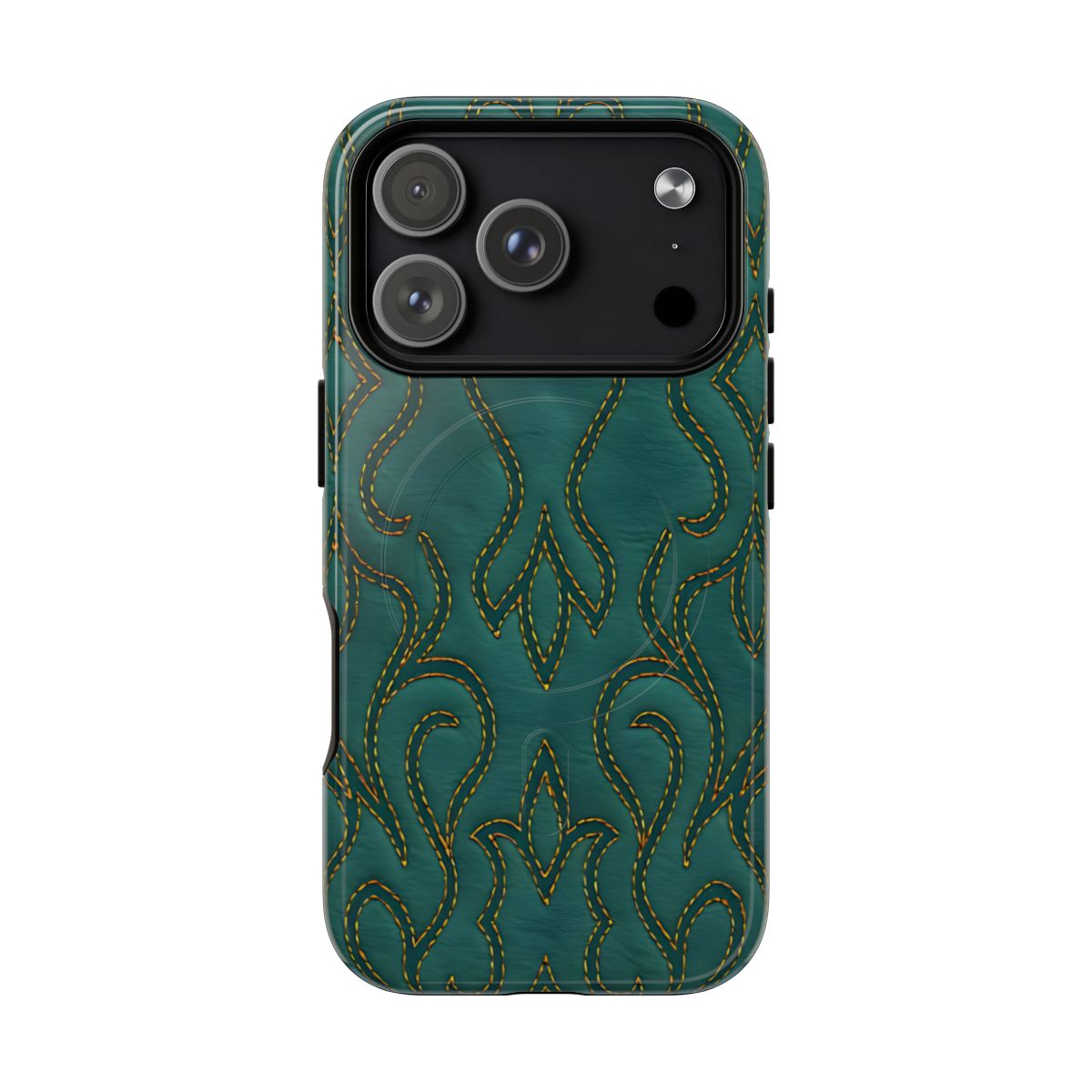Faux Tooled Teal Stitch Magnetic Case