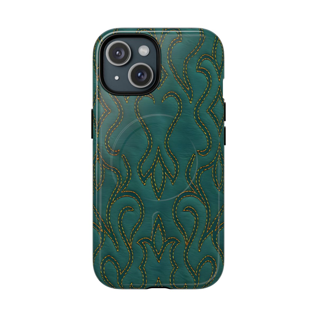 Faux Tooled Teal Stitch Magnetic Case