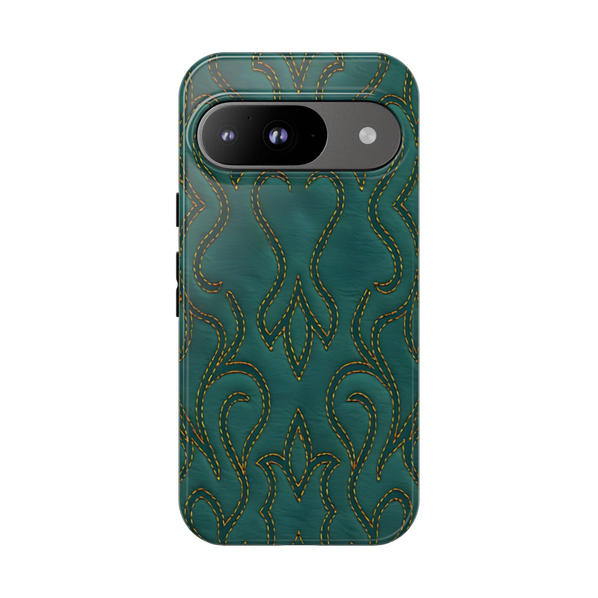 Faux Tooled Teal Stitch Tough Case