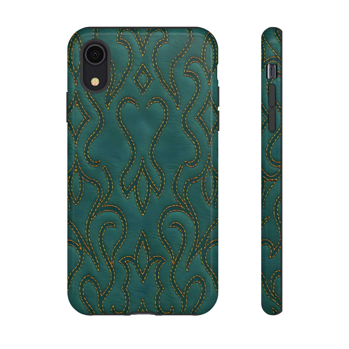 Faux Tooled Teal Stitch Tough Case