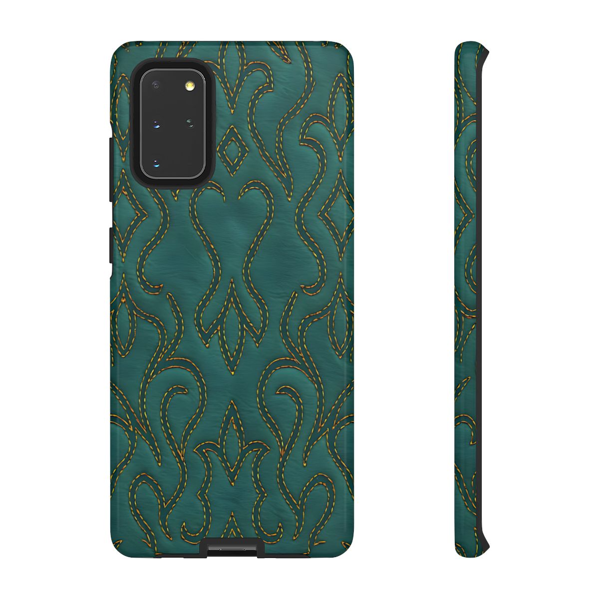 Faux Tooled Teal Stitch Tough Case