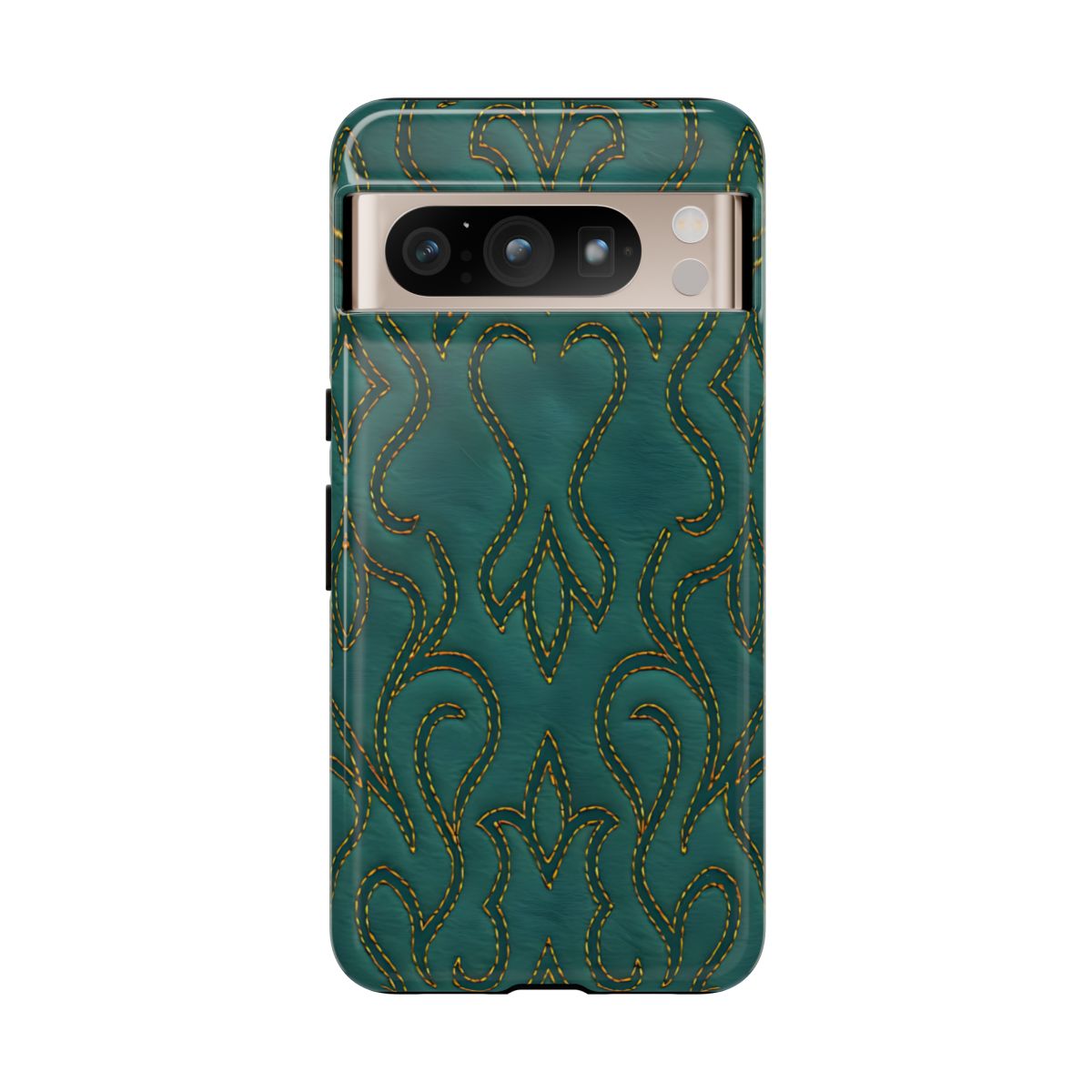 Faux Tooled Teal Stitch Tough Case