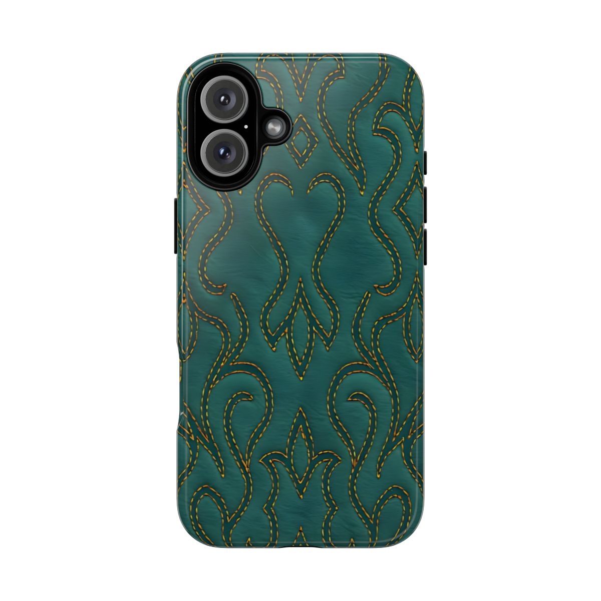 Faux Tooled Teal Stitch Tough Case