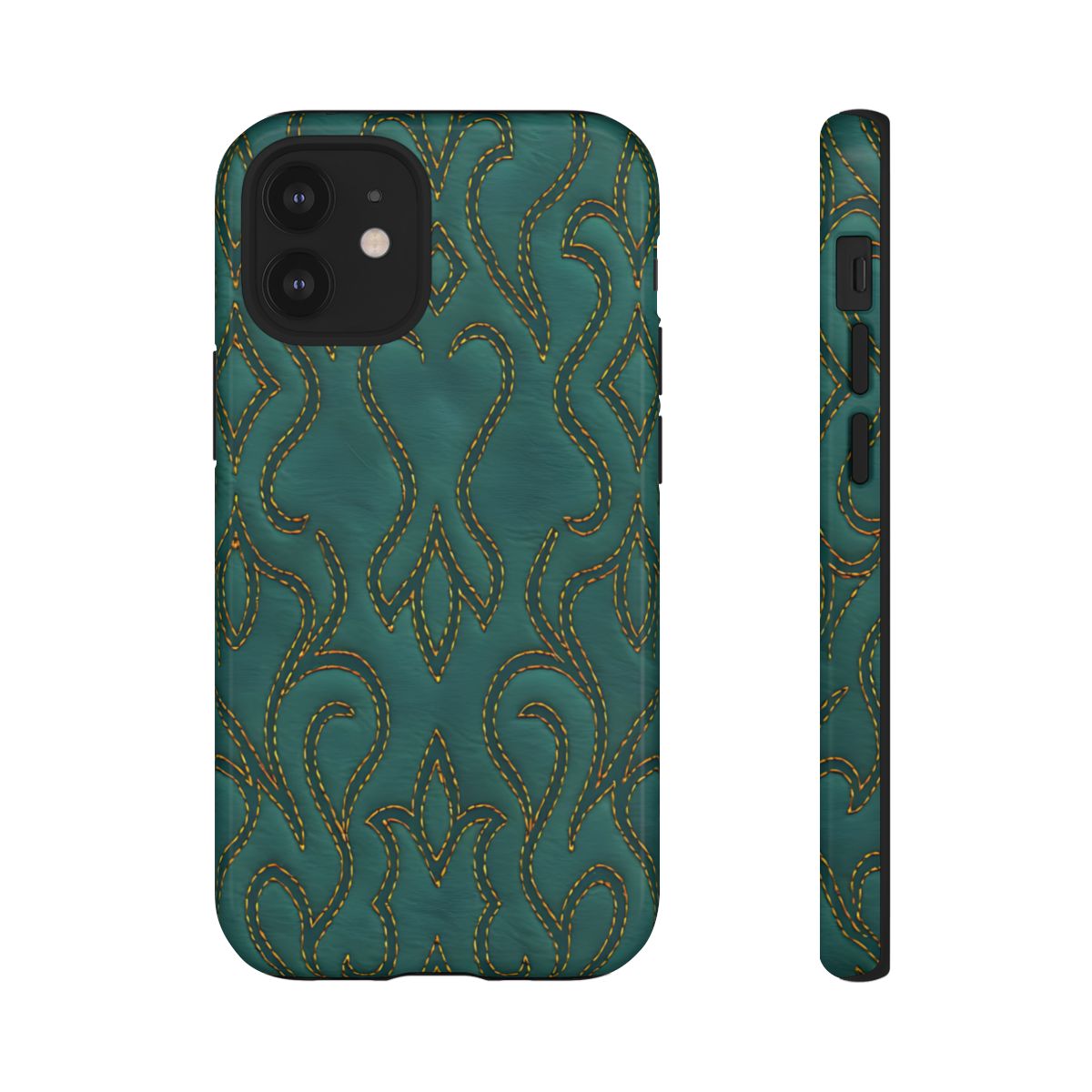 Faux Tooled Teal Stitch Tough Case