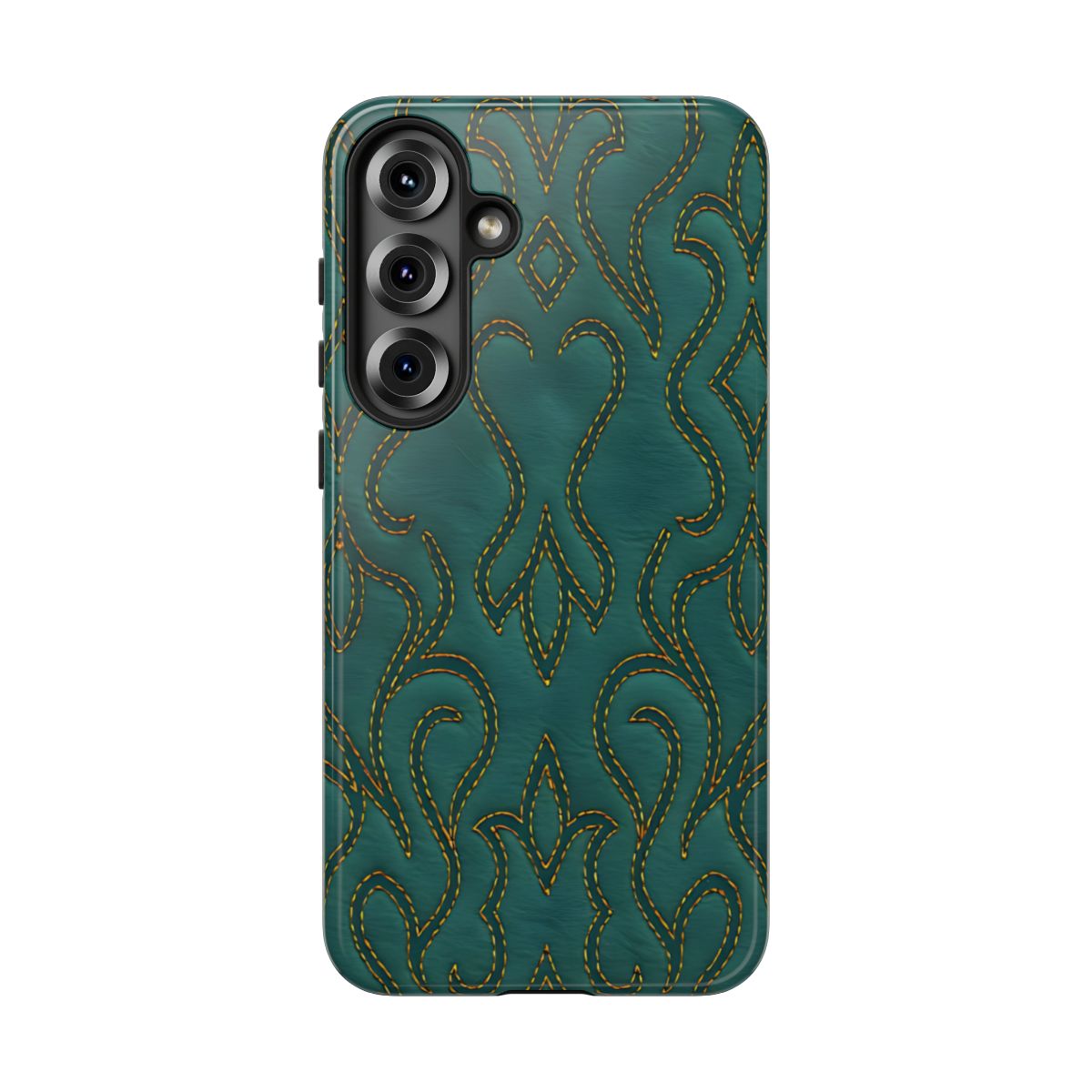 Faux Tooled Teal Stitch Tough Case