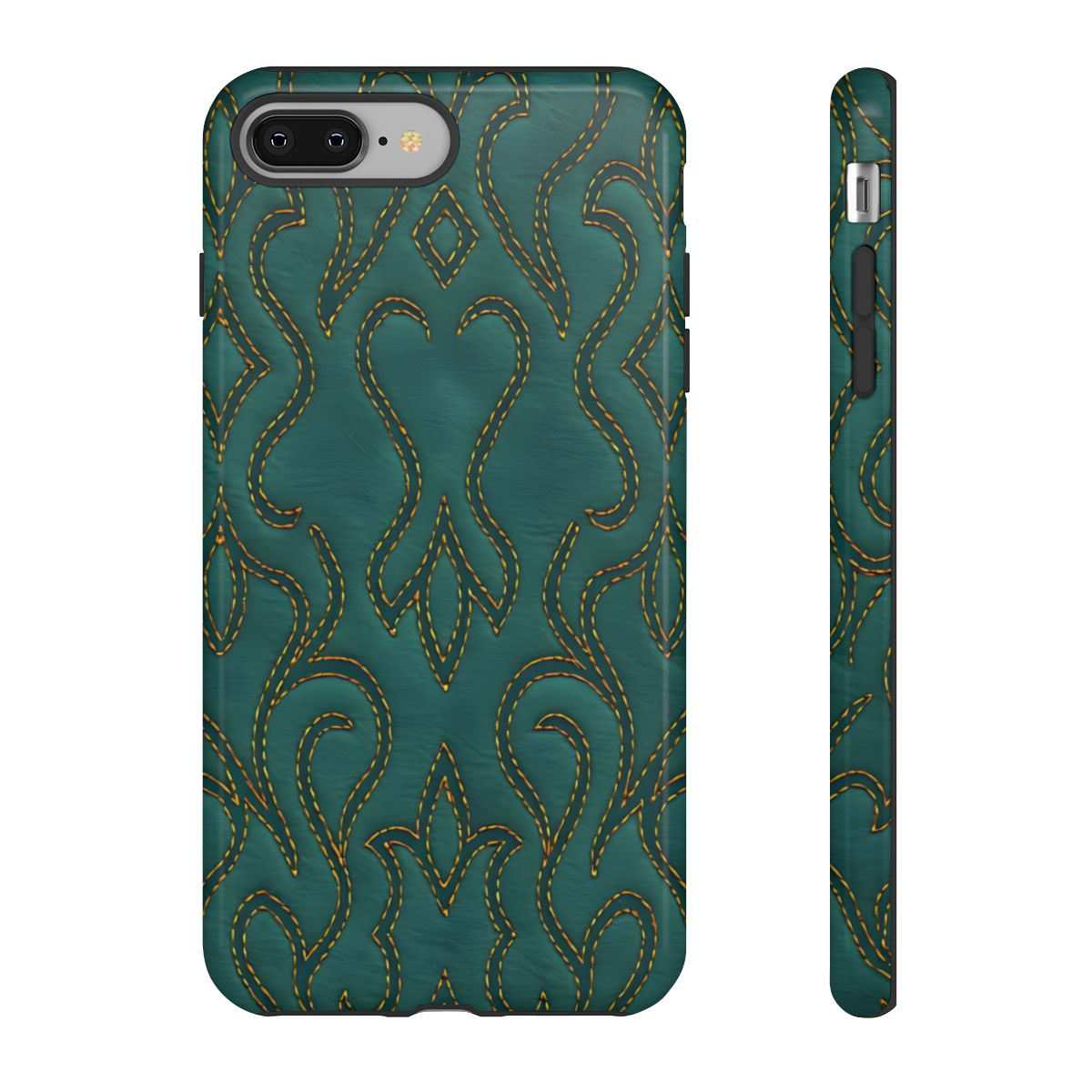 Faux Tooled Teal Stitch Tough Case
