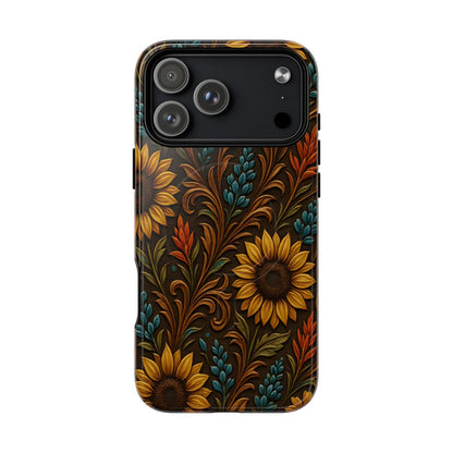Faux Tooled Western Wildflowers Magnetic Case