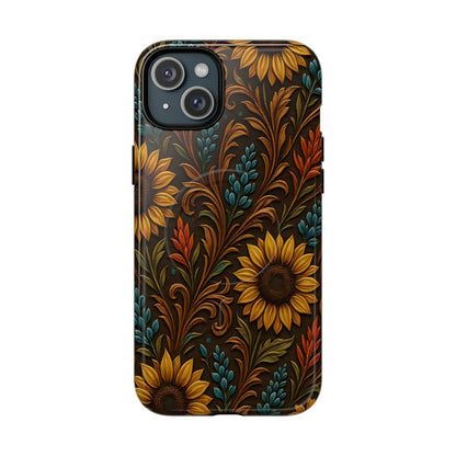 Faux Tooled Western Wildflowers Magnetic Case