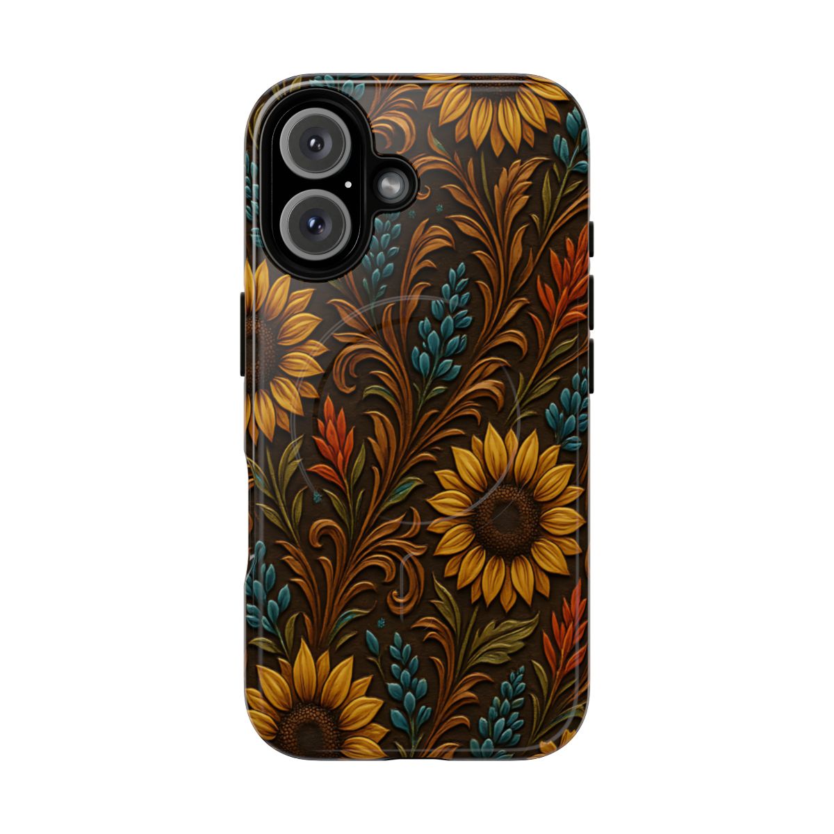 Faux Tooled Western Wildflowers Magnetic Case
