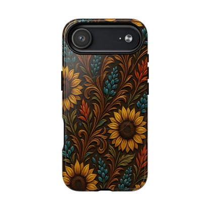 Faux Tooled Western Wildflowers Magnetic Case