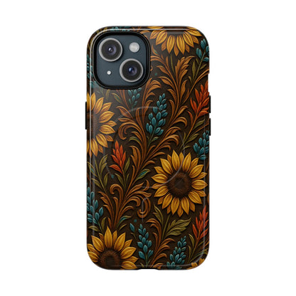 Faux Tooled Western Wildflowers Magnetic Case