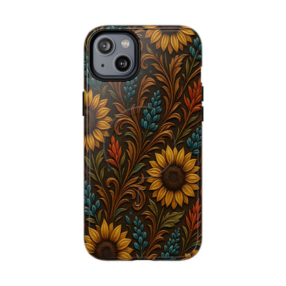 Faux Tooled Western Wildflowers Magnetic Case