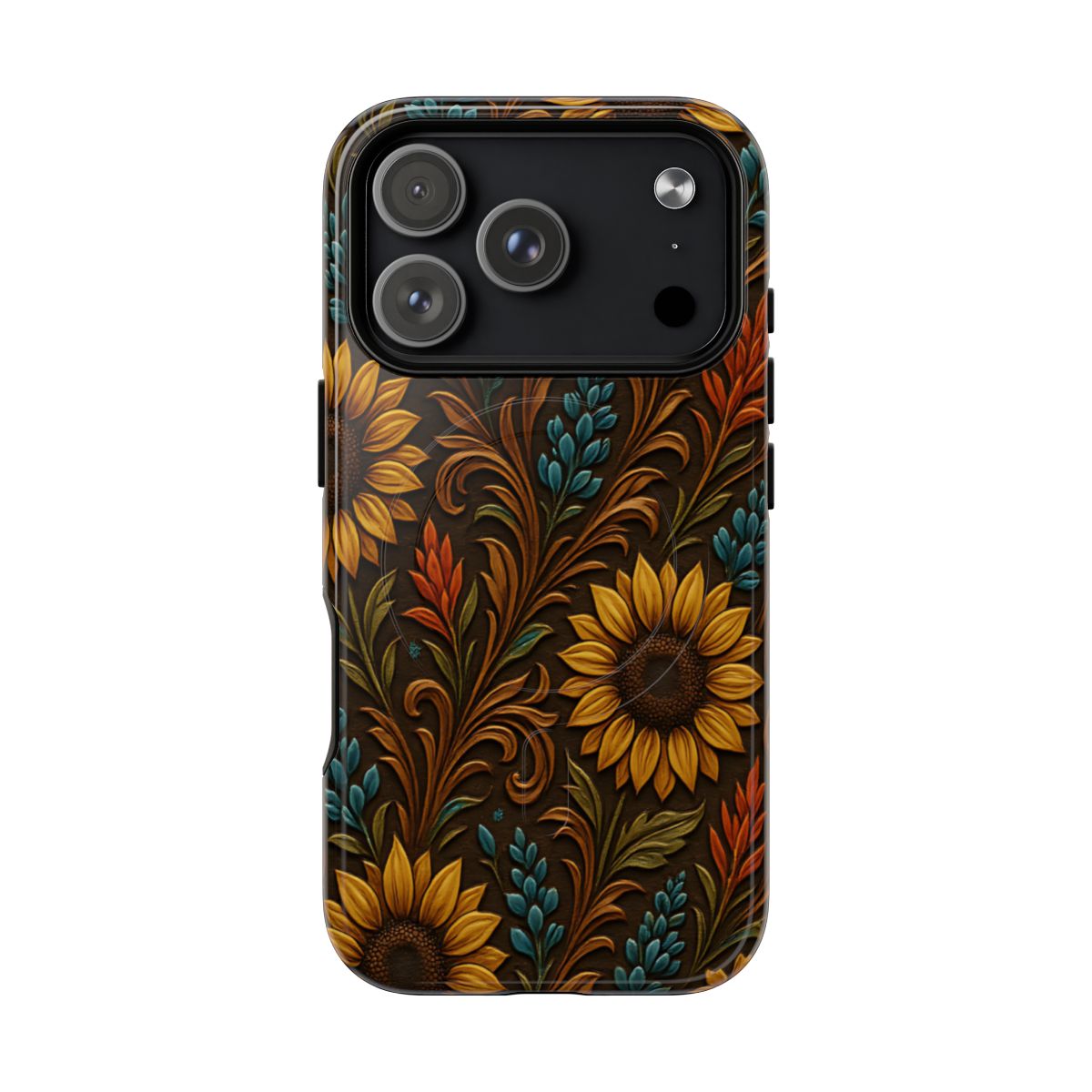 Faux Tooled Western Wildflowers Magnetic Case