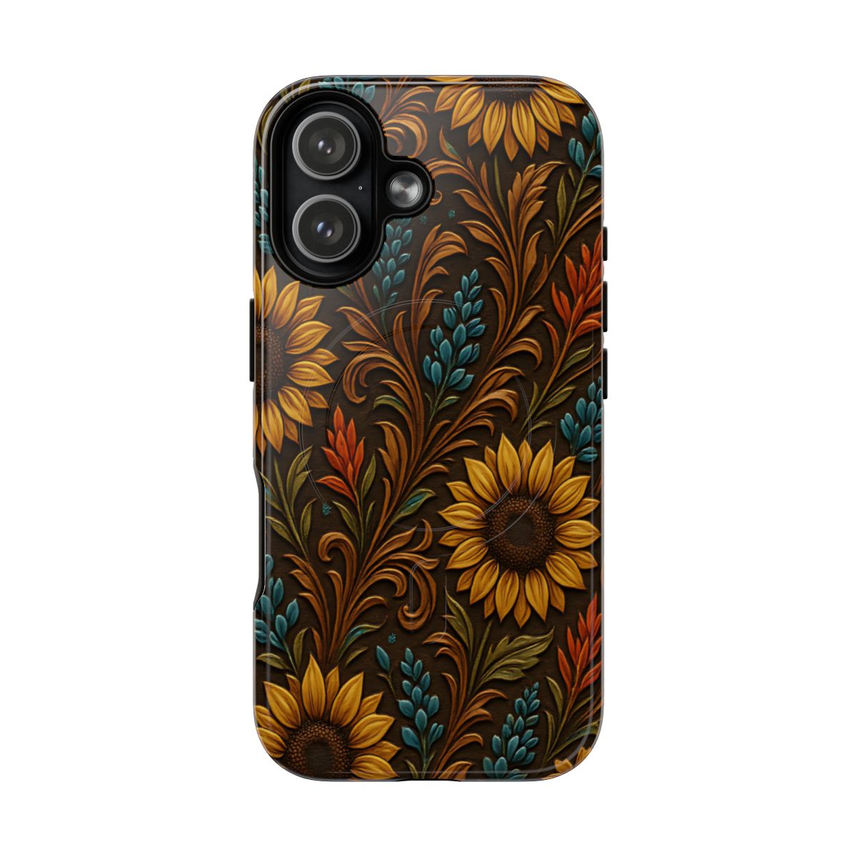 Faux Tooled Western Wildflowers Magnetic Case
