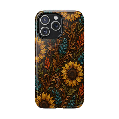 Faux Tooled Western Wildflowers Magnetic Case