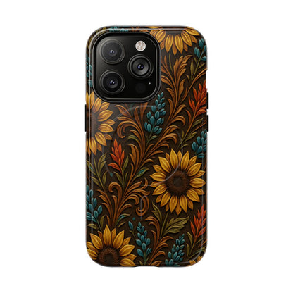 Faux Tooled Western Wildflowers Magnetic Case
