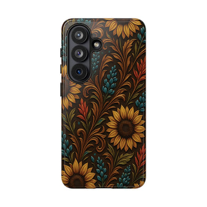 Faux Tooled Western Wildflowers Tough Case