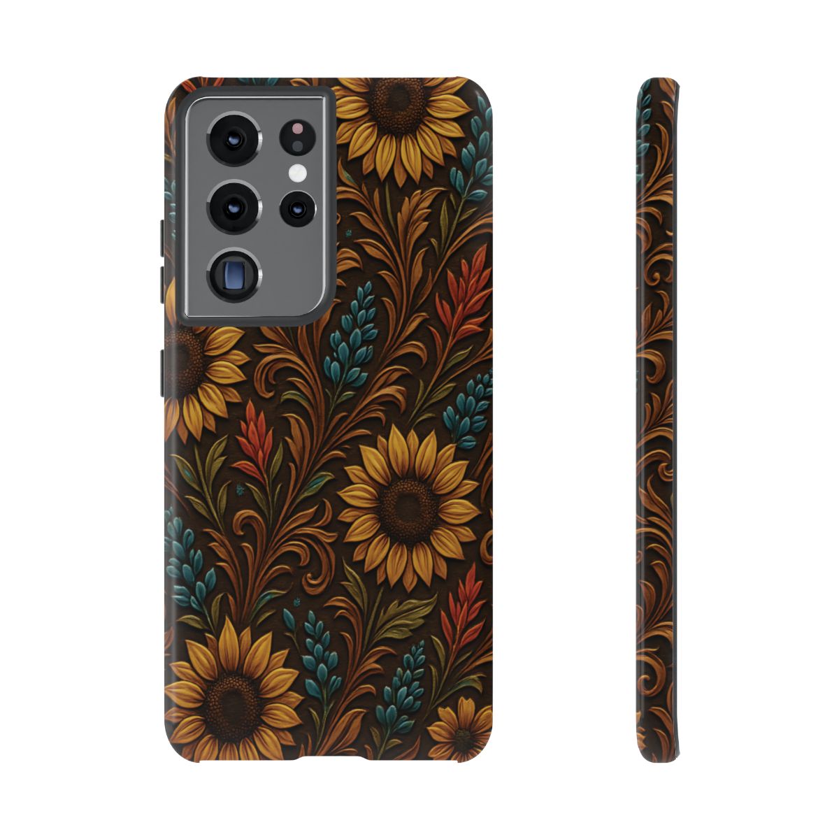 Faux Tooled Western Wildflowers Tough Case