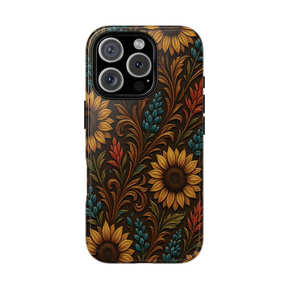 Faux Tooled Western Wildflowers Tough Case