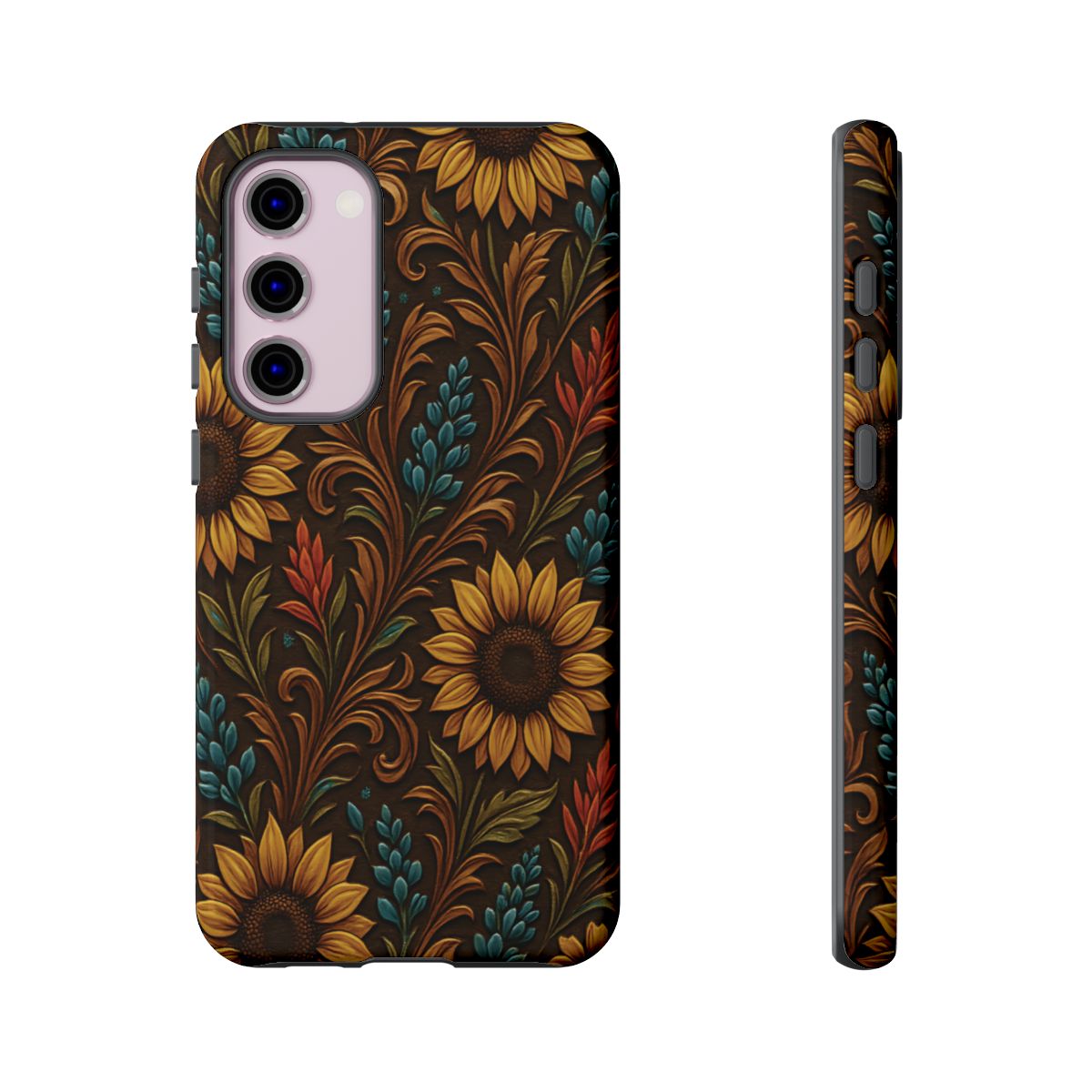 Faux Tooled Western Wildflowers Tough Case