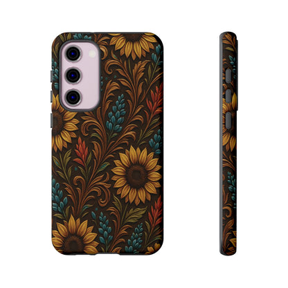 Faux Tooled Western Wildflowers Tough Case