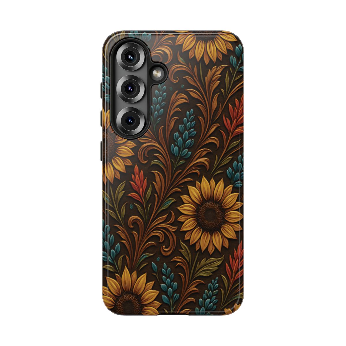 Faux Tooled Western Wildflowers Tough Case