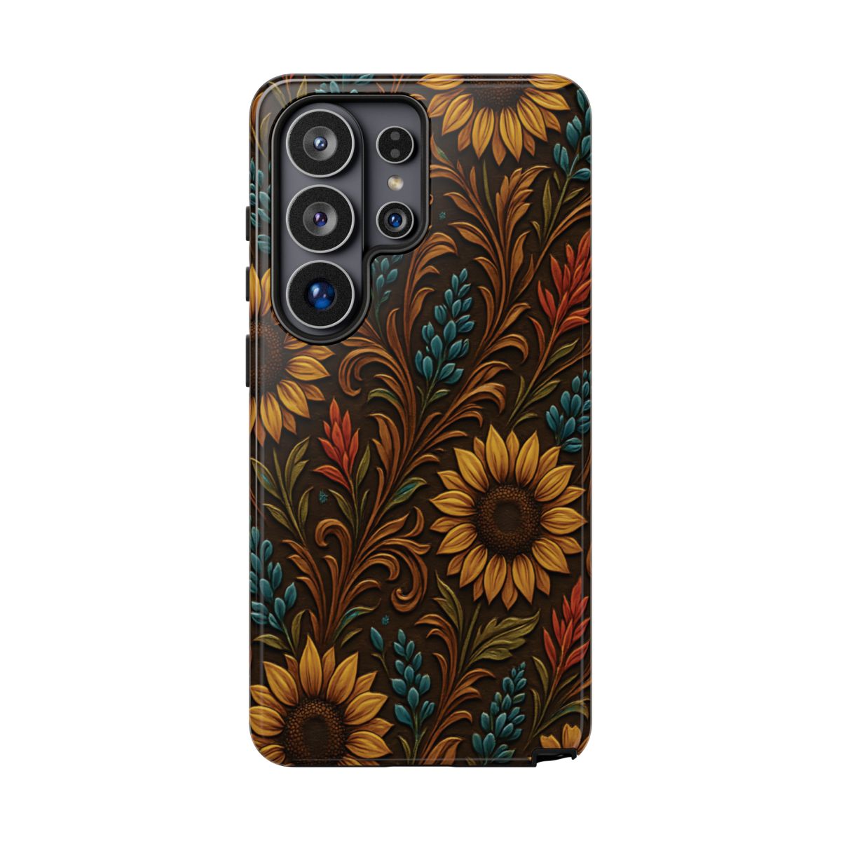 Faux Tooled Western Wildflowers Tough Case