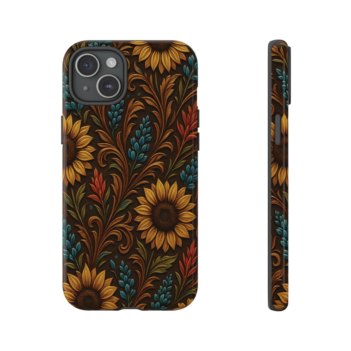 Faux Tooled Western Wildflowers Tough Case