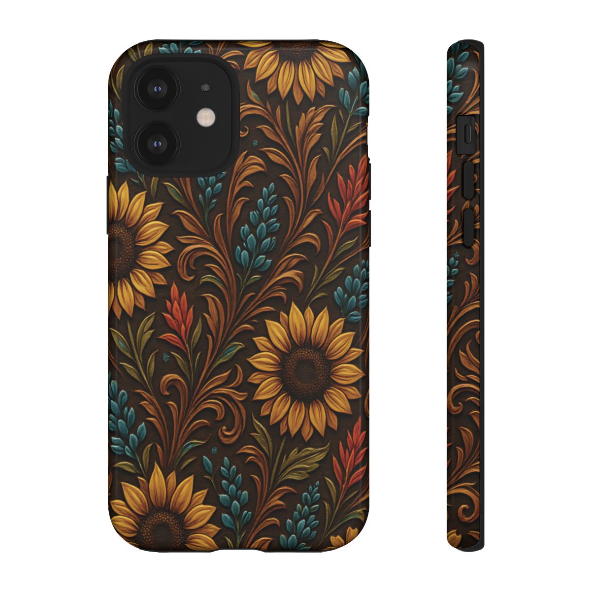 Faux Tooled Western Wildflowers Tough Case
