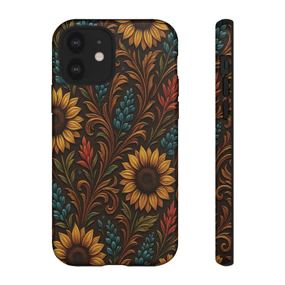 Faux Tooled Western Wildflowers Tough Case