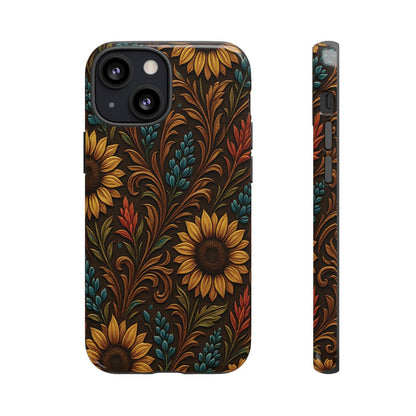 Faux Tooled Western Wildflowers Tough Case